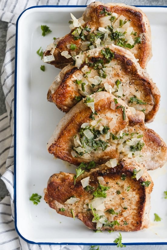 These Pork Chops with Dijon Herb Sauce are delicious!! One of the best ways to prepare pork chops in my opinion. So juicy and full of flavor!