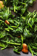 Wilted Baby Spinach with Garlic and Oil is my favorite way to prepare this easy side dish.