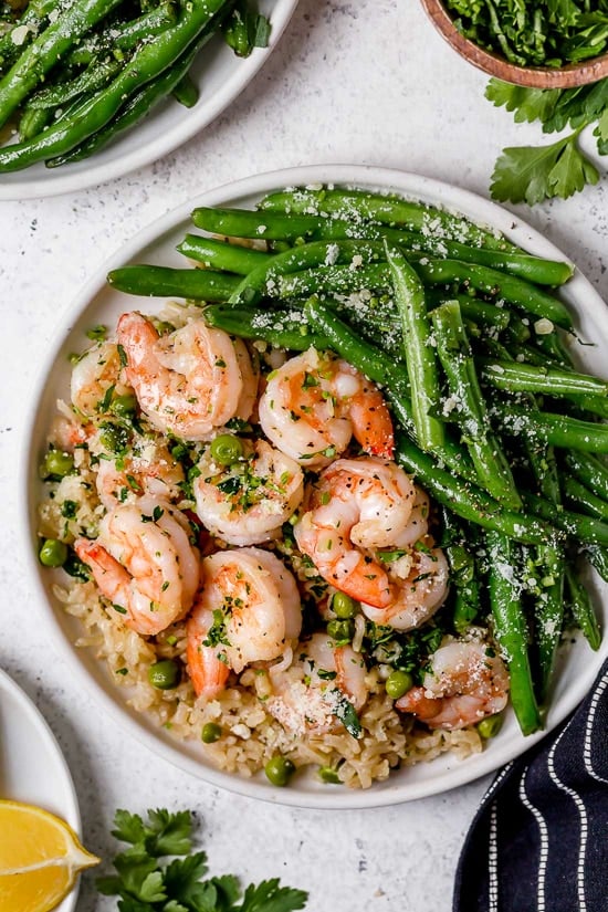 This Shrimp, Peas and Rice dish is a family favorite! It's quick to cook and requires no chopping, easy prep!!