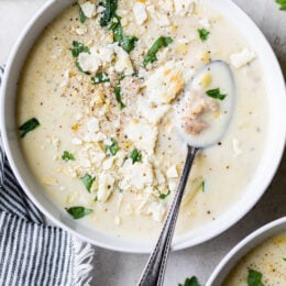 This lighter Clam Chowder, full of canned clams, potatoes, and corn, is still creamy but with less fat than most other versions.