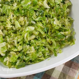 I was never a big fan of brussels sprouts until I tasted my friend Nicole's sautéed recipe. She shreds them first and then sautés them in garlic and oil which really allows the seasoning to flavor every bite. This would make a nice Thanksgiving side dish.