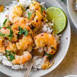 Garlic Shrimp over rice