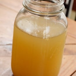 What's better than coming home to homemade chicken stock broth and cleaning out your refrigerator at the same time.