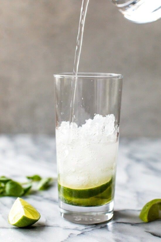 Add seltzer or soda.