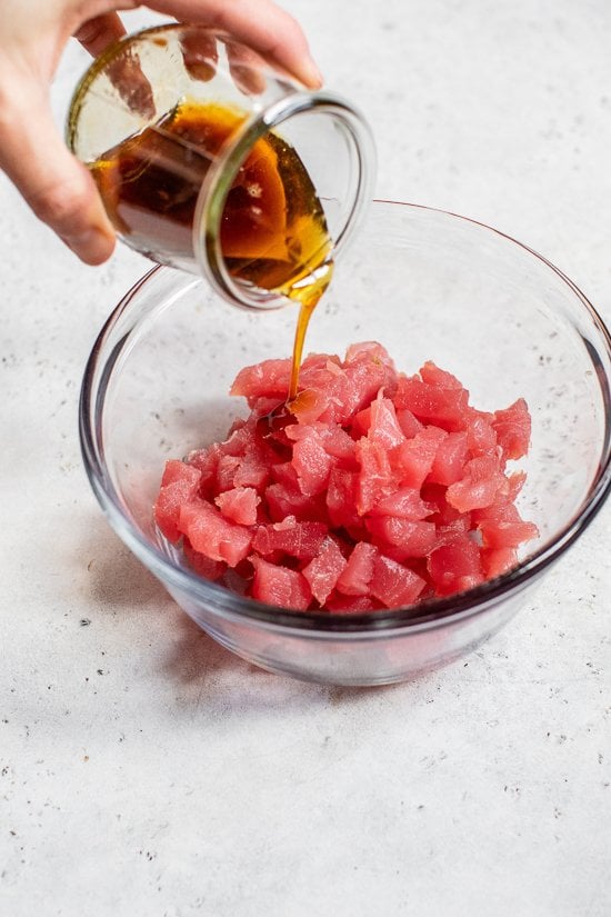 making tuna tartare
