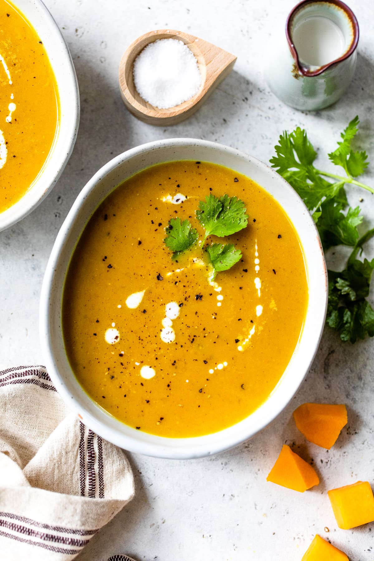 This Butternut Squash Soup is made with coconut milk, curry, and Indian spices which perfectly compliment the flavor of the butternut squash. Coconut Curry Butternut Squash Soup