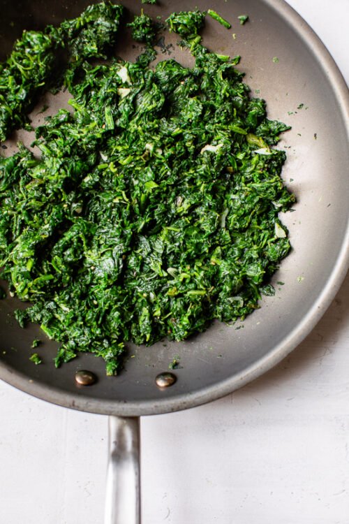 spinach in a skillet