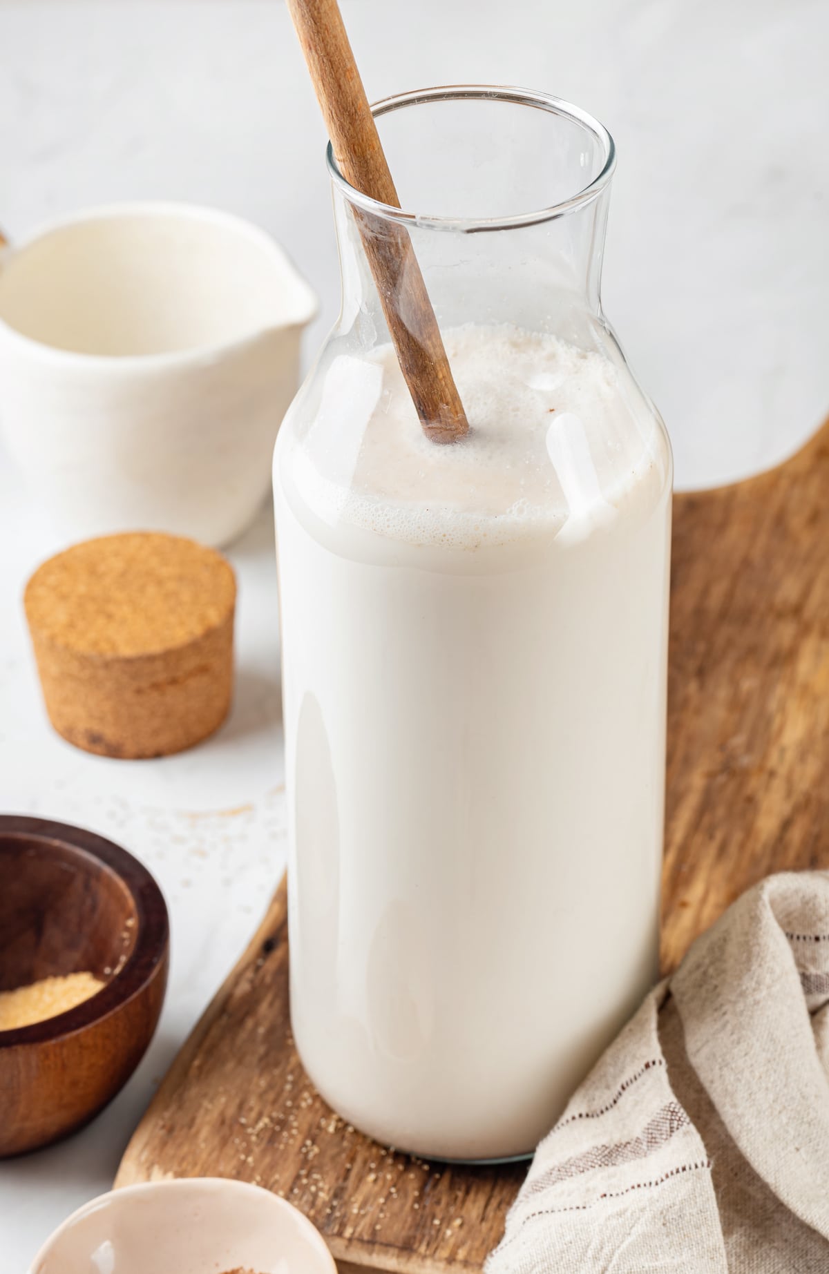 Made with brown rice, milk, sugar, and cinnamon served over ice, this Easy Horchata recipe makes a delightfully refreshing drink for hot days. A pitcher of horchata
