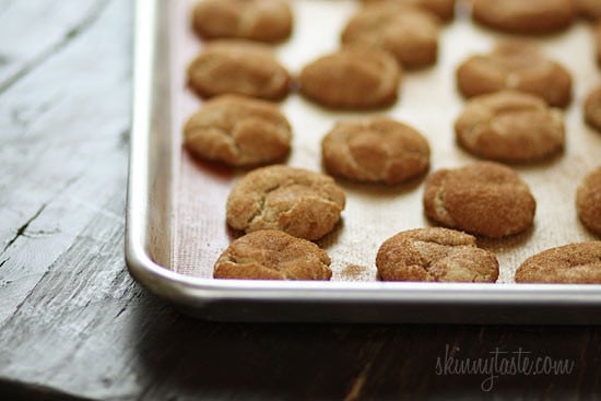 Skinny whole wheat snickerdoodle cookies coated with cinnamon, spice and everything nice! If you have plans to do some baking this weekend, these cookies are a must!