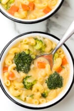Macaroni and Cheese Soup with Broccoli