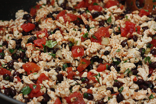 Skinny potato skins loaded Santa Fe style with mildly spiced turkey, black beans, corn and tomatoes topped with cheese - you won't be able to stop at just one!