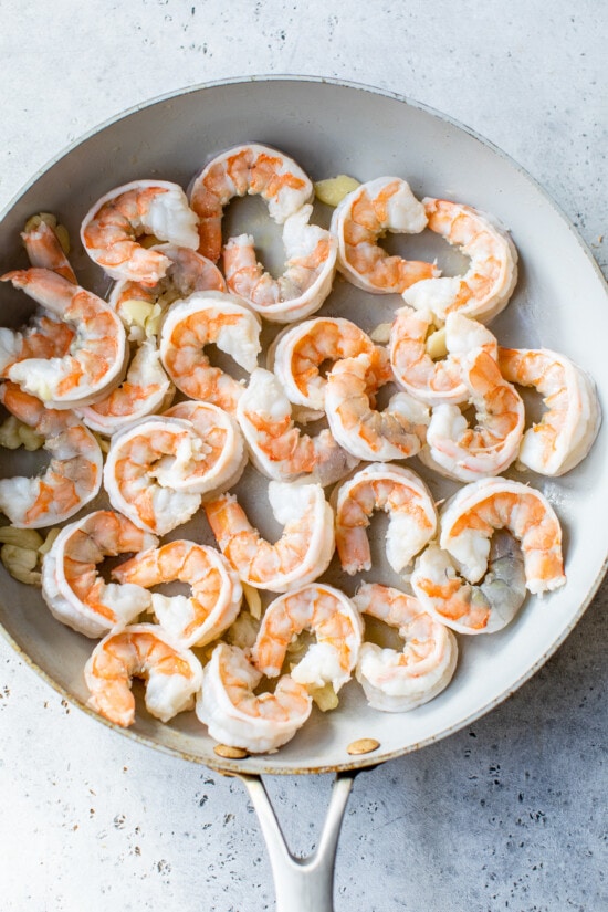 shrimp in a skillet