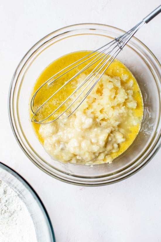 mashed bananas and egg