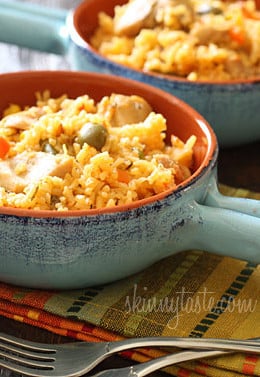 Mom's Spanish chicken and rice, otherwise known as arroz con pollo is a delicious one pot meal the whole family will love.