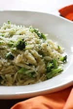 Broccoli and Orzo is an easy, kid-friendly side dish which combines orzo – a rice shaped pasta with fresh broccoli, garlic and oil.