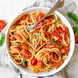 Grape Tomato Sauce with spaghetti