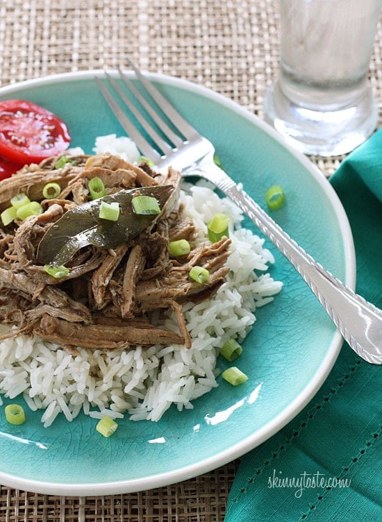 We love Filipino Adobo Chicken in my home and make it once a month, so I thought I would give it a shot as Filipino adobo pulled pork in the Slow Cooker. The results are just so darn easy to make and everyone loves it!