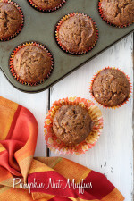 With a chill in the air, weekends in the Fall are perfect for baking treats like these pumpkin nut muffins with added pecans.