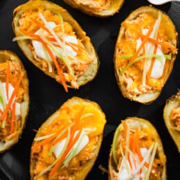 Buffalo Chicken Potato Skins
