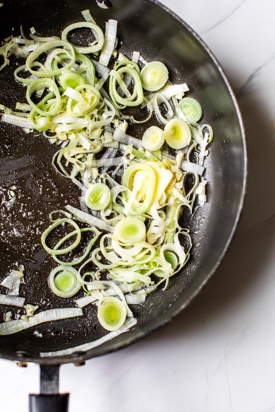 leeks are mild and delicous sauteed with butternut sauce