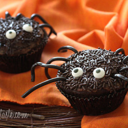 These Spooky Spider Halloween Cupcakes are healthy and lighter on the waistline, and are sure to be all the fright at your next Halloween party.