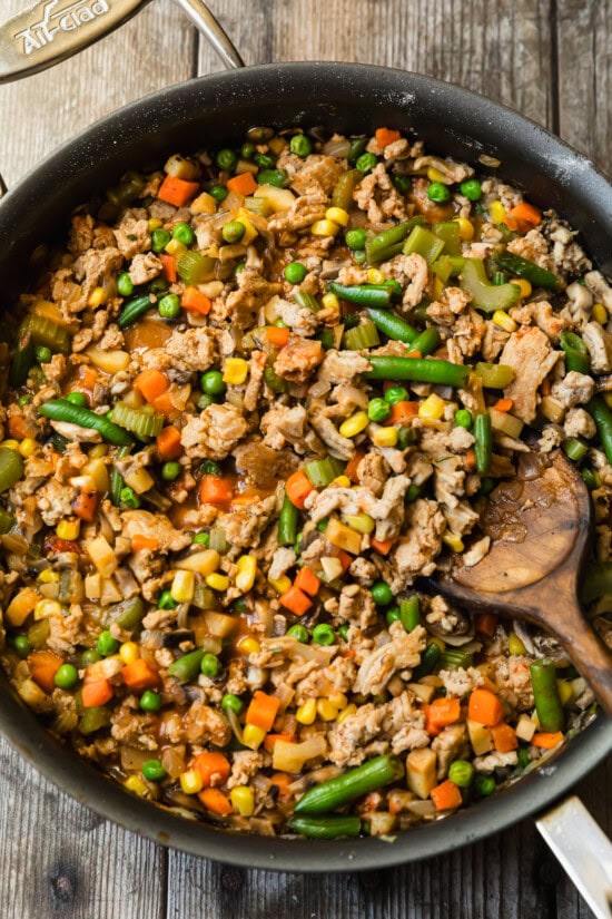 Add the remaining vegetables and broth