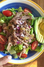 This EASY 3-ingredient slow cooker dish has become a staple in my house! It's SO easy, family-friendly and it makes enough for several meals.