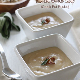 Creamy tuscan white bean soup, with roasted garlic and a touch of sage. So simple and inexpensive to make, and so so good. Leftovers can be frozen.