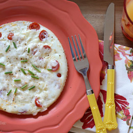 A quick and easy breakfast made with tomatoes, egg whites, mozzarella, and parmesan cheese. Lots of flavor, low in carbs and takes just minutes to make.