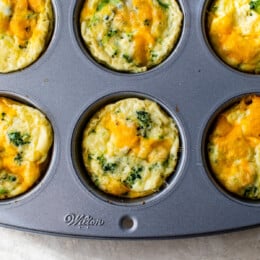Broccoli and Cheese Eggs in Muffin Tin