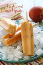 These peaches and cream popsicles made with juicy, ripe peaches, yogurt, almond milk and almond extract make a wonderful treat on a hot summer day like today.