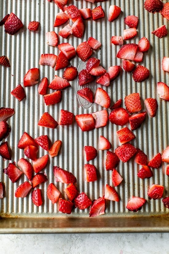 This easy strawberry banana bread is moist and delicious! It's made with ripe bananas and roasted strawberries for incredible flavor. Roasted Strawberries