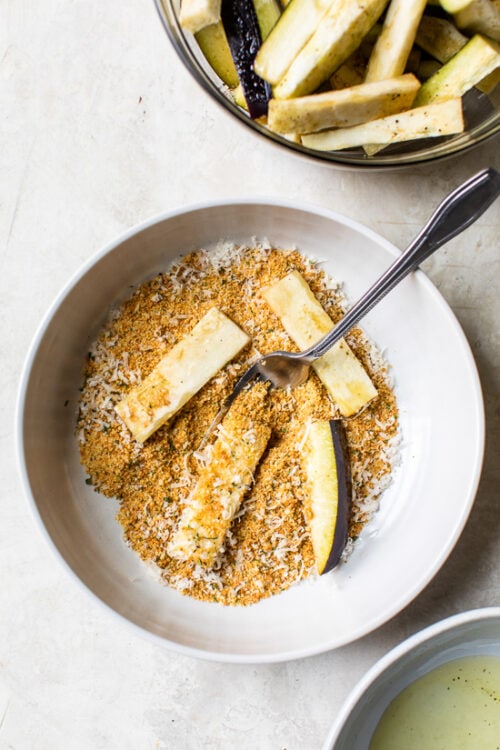 breaded eggplant sticks