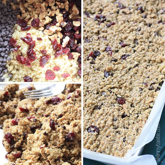 The heart-healthy power bars have all the ingredients one might have on a banana split: made with quinoa, rolled oats, dried cherries, nuts and honey.