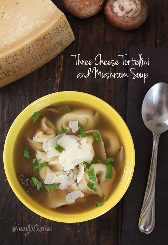 Three Cheese Tortellini and Mushroom Soup is warm and satisfying, with tortellini in every bite. Top this with some fresh shaved Parmigiano Reggiano and you'll experience a wonderful unami taste sensation.