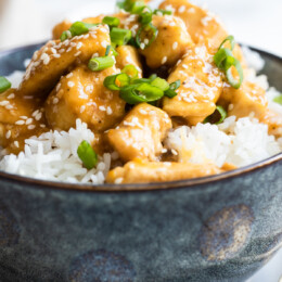 Orange Chicken over white rice
