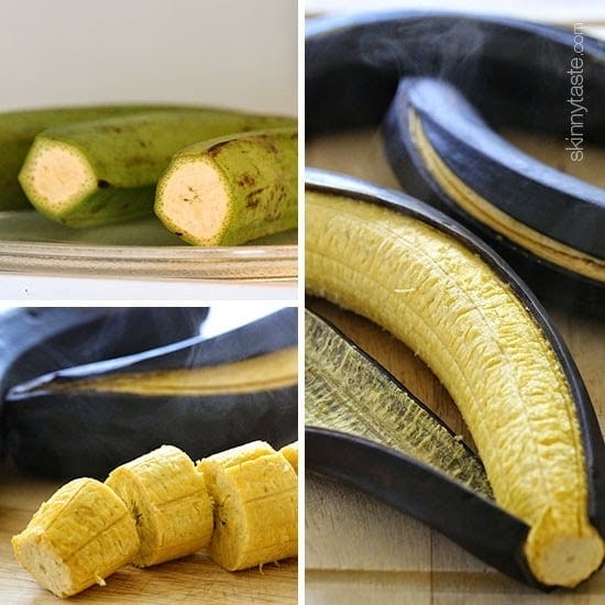 These savory plantains have been made lighter by baking instead of frying – you won't believe how good they taste!