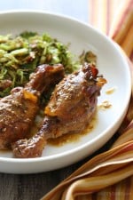 Crock Pot Maple Dijon Chicken Drumsticks is an EASY slow cooker chicken dish made with only 6 ingredients, including the salt and pepper! Kid-friendly and delicious – the chicken literally falls off the bone!