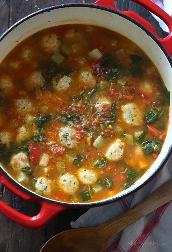 Mini Turkey Meatball Vegetable Soup is kid-friendly and perfect to warm up to on a chilly autumn night.