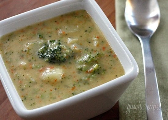 Broccoli Potato and Cheddar Soup