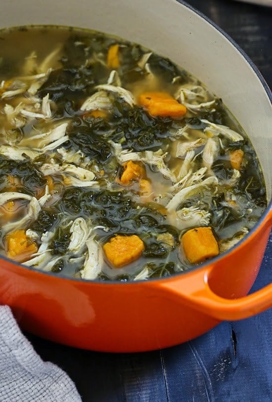Chicken Sweet Potato and Kale Soup Chicken Sweet Potato and Kale Soup – a gluten-free, Paleo, ONE-POT meal!