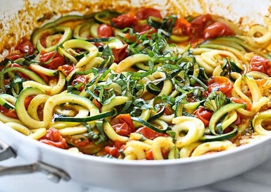 Quick Spiralized Zucchini (Zoodles) and Grape Tomatoes Quick Spiralized Zucchini (Zoodles) and Grape Tomatoes