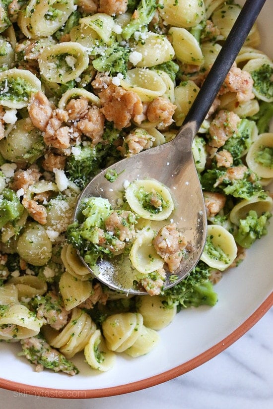 Orecchiette Pasta with Chicken Sausage and Broccoli Orecchiette Pasta with Chicken Sausage and Broccoli is one of my favorite weeknight pasta dishes, my family loves it!