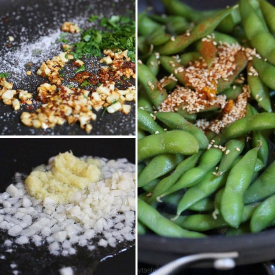 Asian Spicy Garlic Edamame is a flavor explosion in your mouth! An easy, totally addicting snack or side dish!