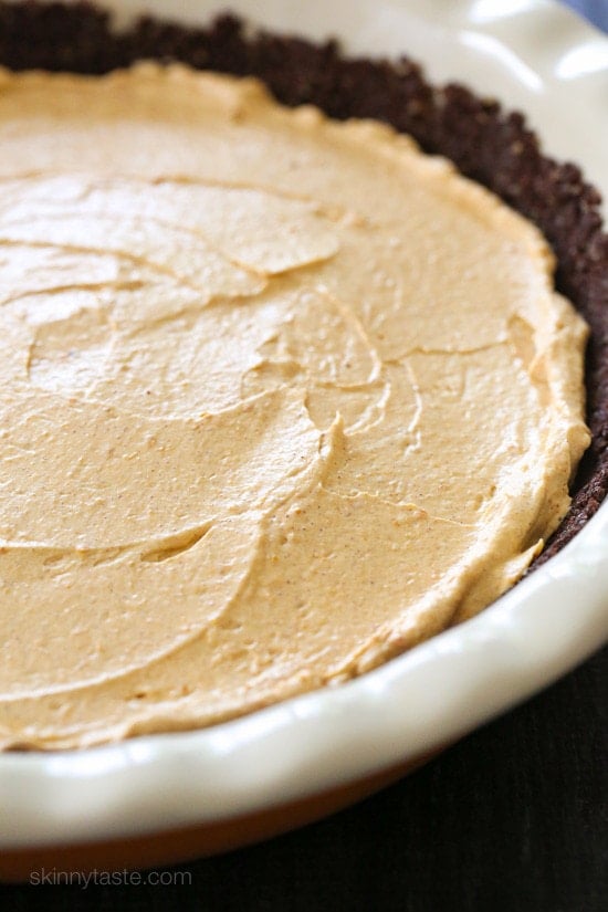 Pumpkin Spice No-Bake Cheesecake An EASY Fall dessert, this no-bake cheesecake is light and fluffy, made with pumpkin and spices. Quick and simple to make in under 10 minutes, if you use ready made crust.