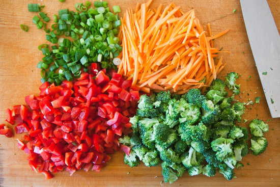 chopped veggies