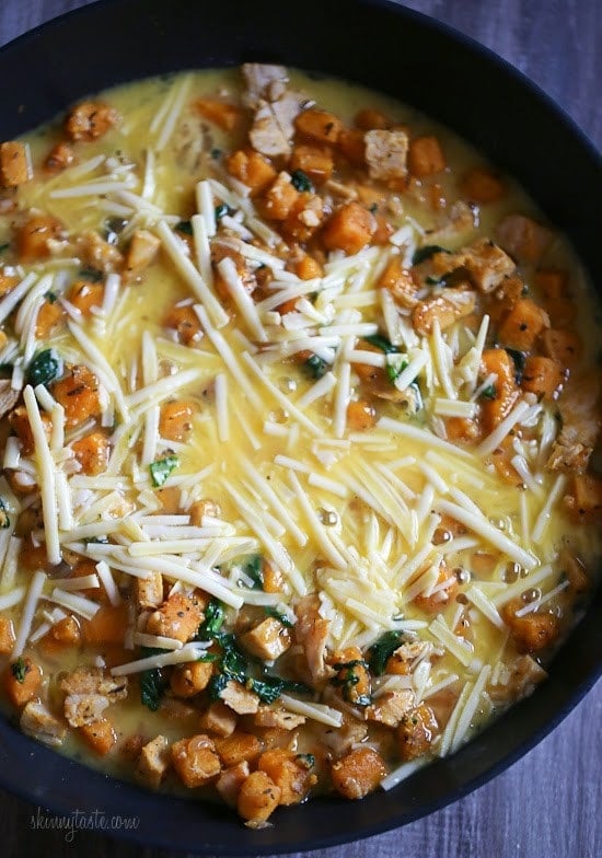 Leftover Turkey and Sweet Potato Frittata