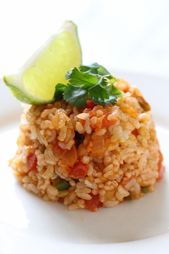 Quick Mexican Brown Rice This Quick Mexican Brown Rice is the perfect side dish that goes with everything from tacos, enchiladas, refried beans –you name it!