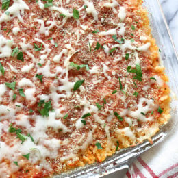 This Sicilian Rice Ball Casserole takes one of my favorite appetizers (arancini) and turns it into a weeknight meal. Freezes well for make ahead meals and it's also great for potlucks.