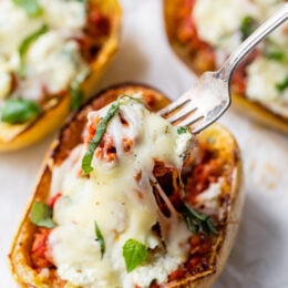 Spaghetti Squash Sausage Lasagna Cheese Pull